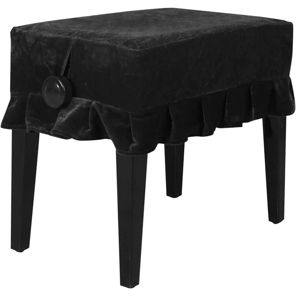 NEW - Red Velvet Upright Piano Cover with Black Velvet Seat Cover